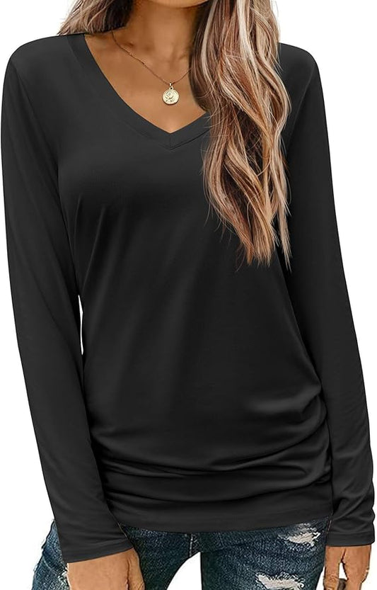 Eva | Classic Black V-Neck